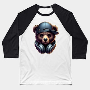 Music Lover Bear Cute Kawaii Baseball T-Shirt